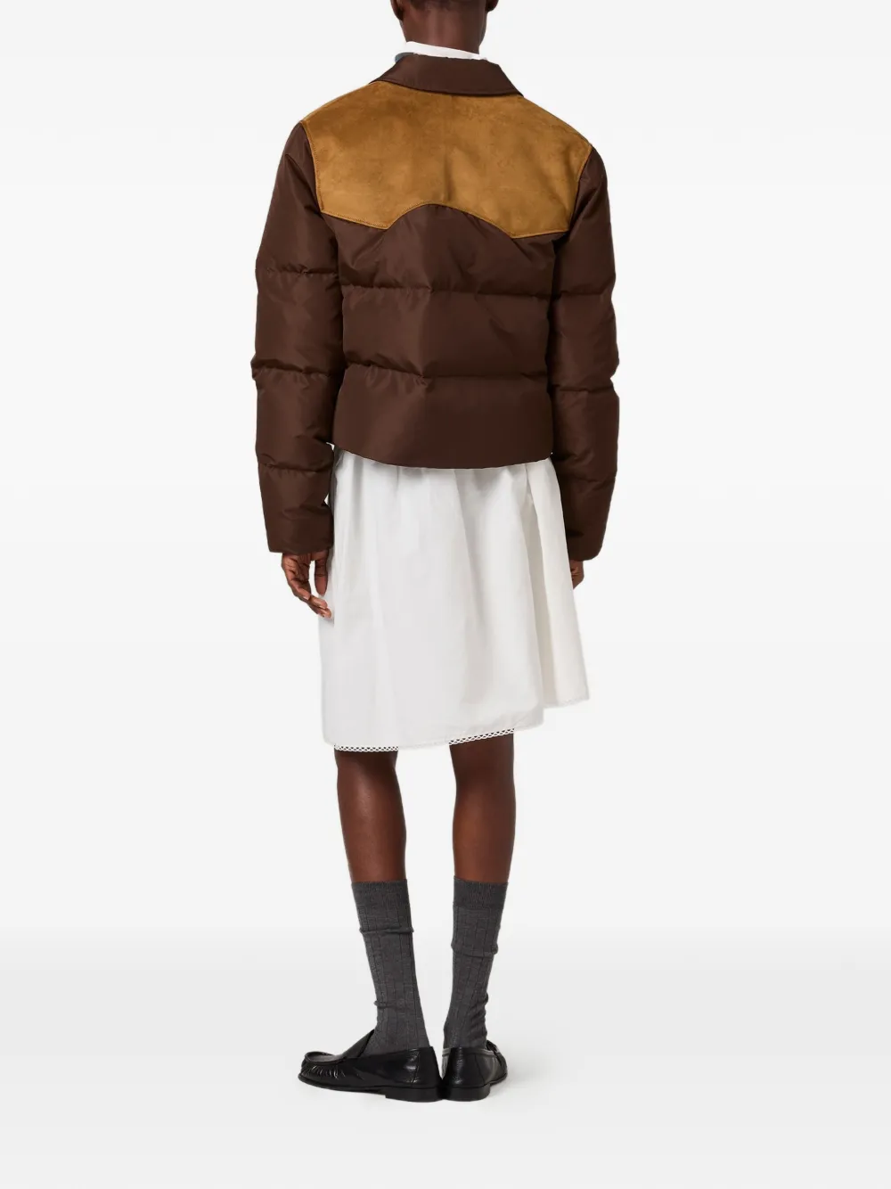 Miu Miu Gefütterte Jacke Mit Logo In Multi