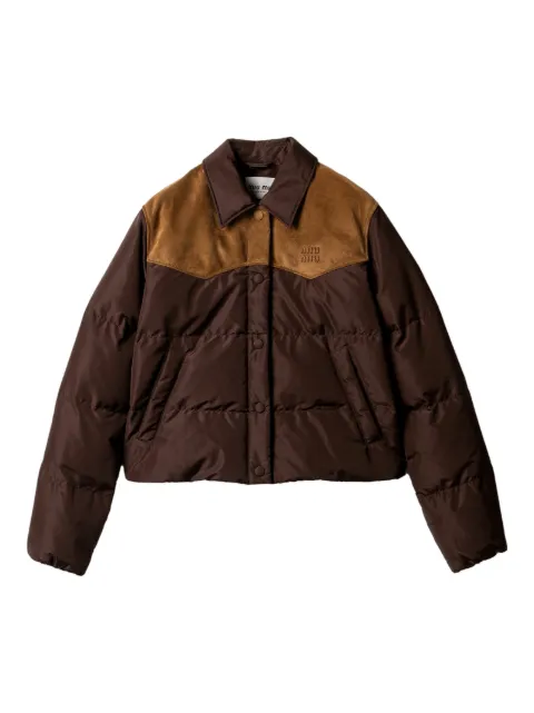 Miu Miu Gefütterte Jacke mit Logo