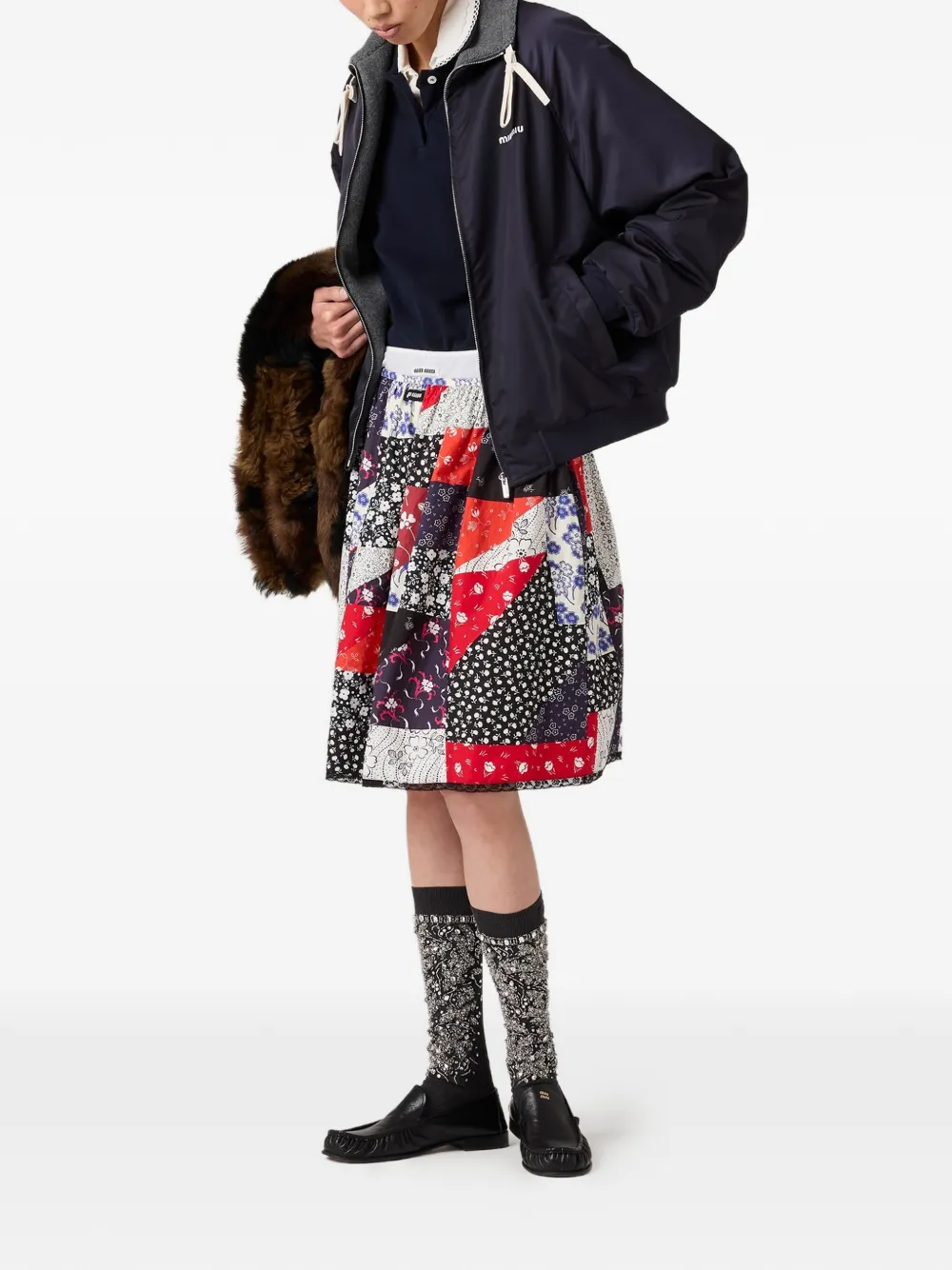 Miu Miu reversible embroidered-logo bomber jacket | Varsity Jackets | Image 2