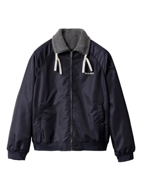 Miu Miu reversible embroidered-logo bomber jacket