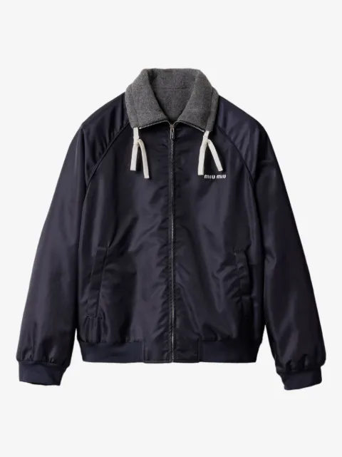 Miu Miu technical gazar and fleece bomber jacket