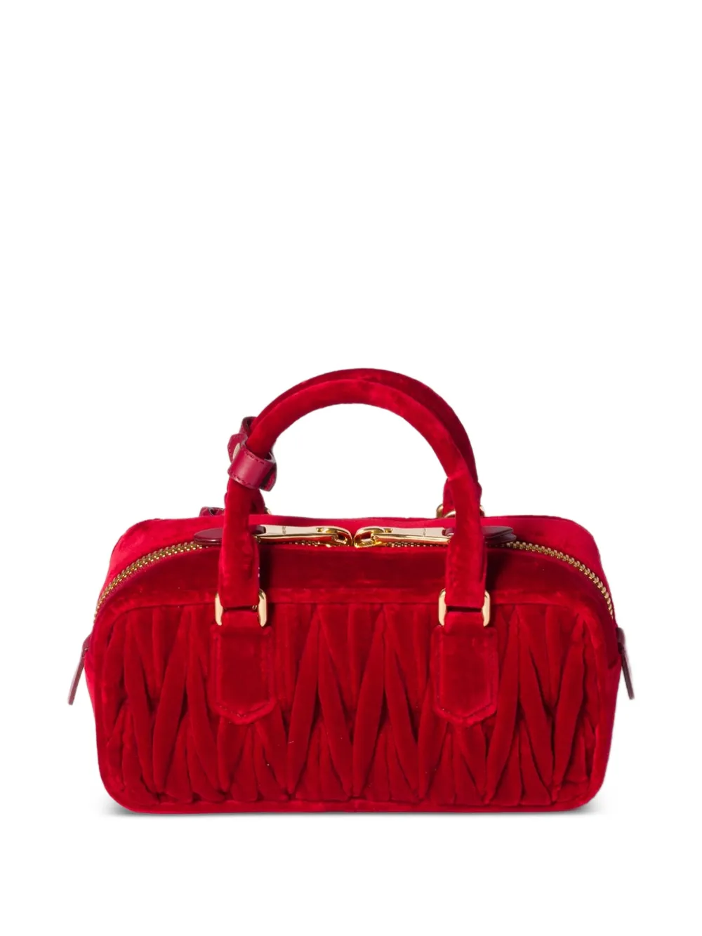 Miu Arcadie matelassé shopper Rood