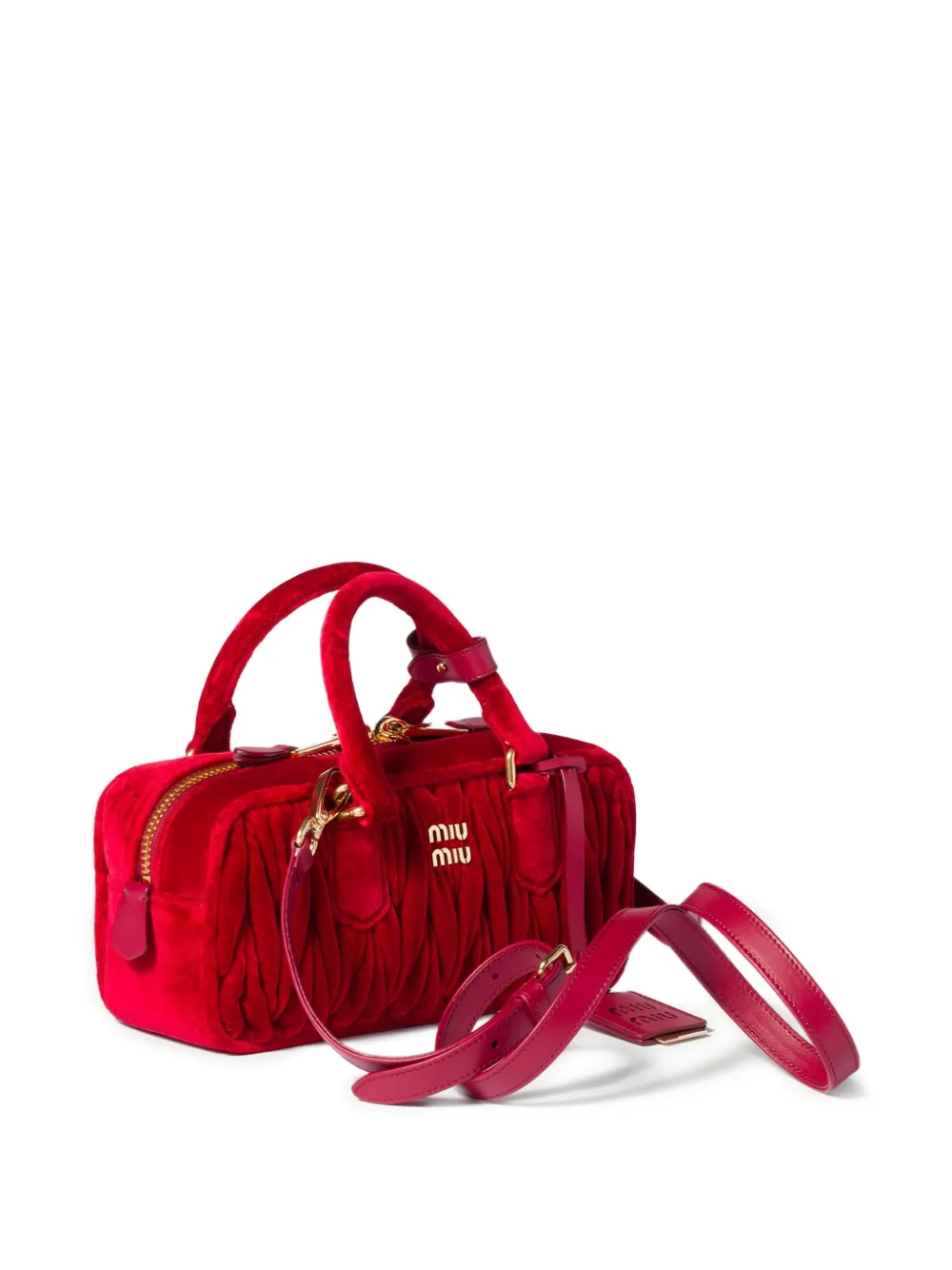 Miu Arcadie matelassé shopper Rood
