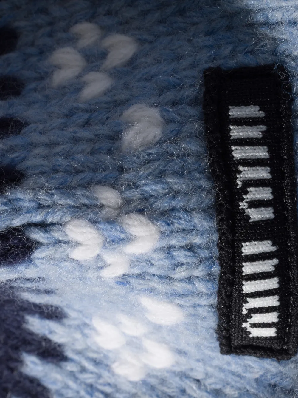  Miu Miu Island Pattern Ear-covering Beanie Hat - Blue 