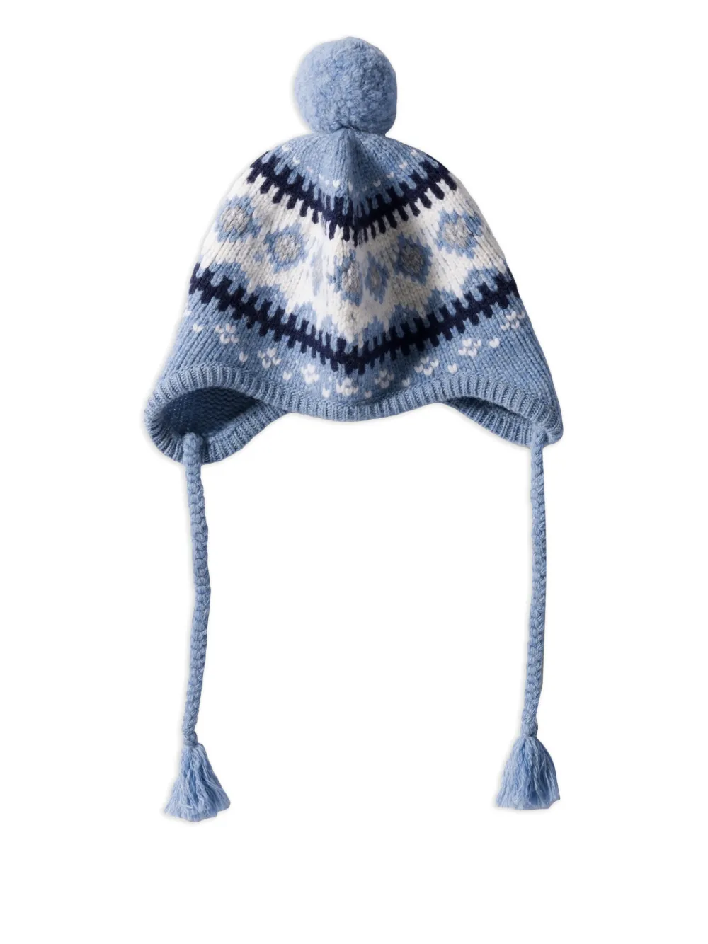  Miu Miu Island Pattern Ear-covering Beanie Hat - Blue 