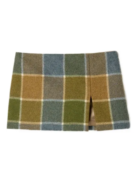 Miu Miu logo-detail checked mini skirt