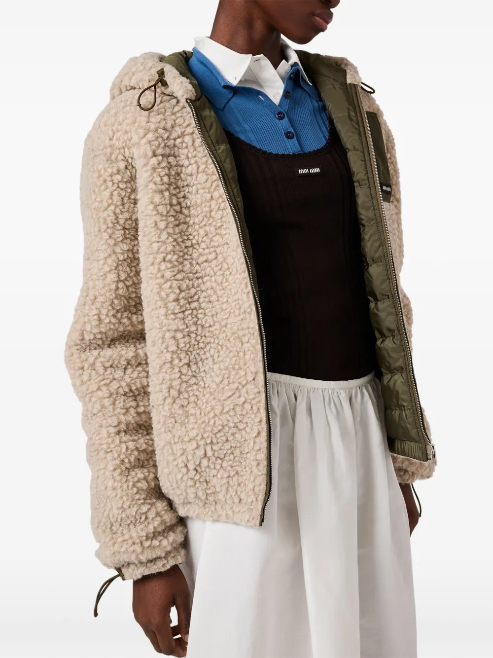 Miu Jack met capuchon Beige