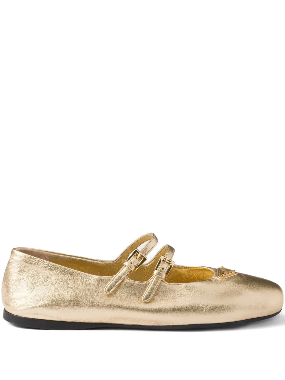 Prada straped logo ballet flats Geel