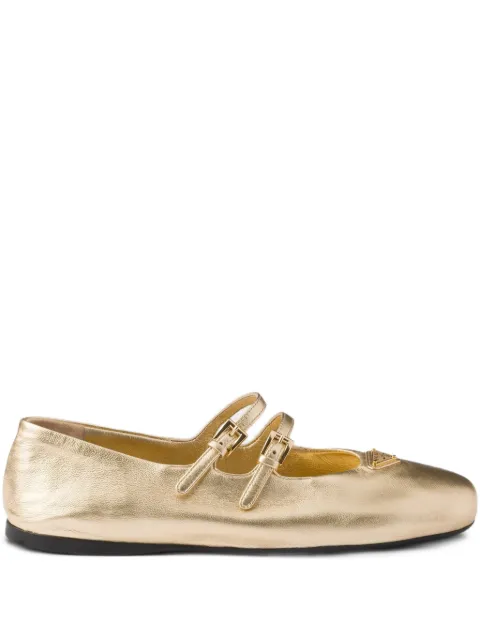 Prada straped logo ballet flats