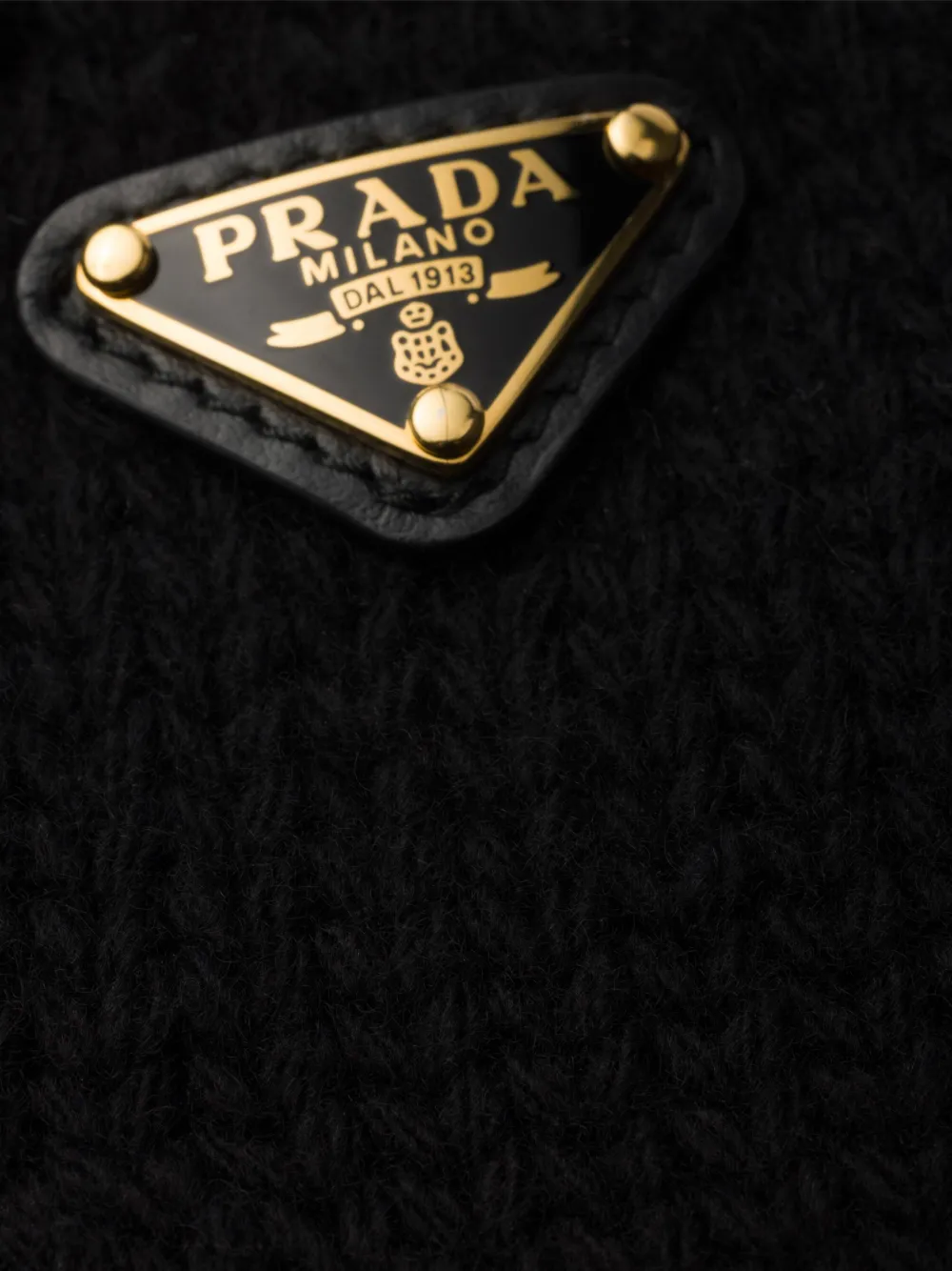 Prada Triangle-logo Gloves In Black