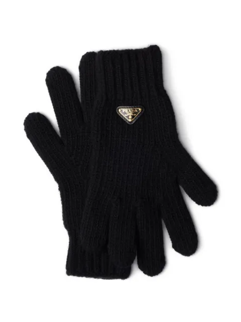 Prada guantes con logo triangular