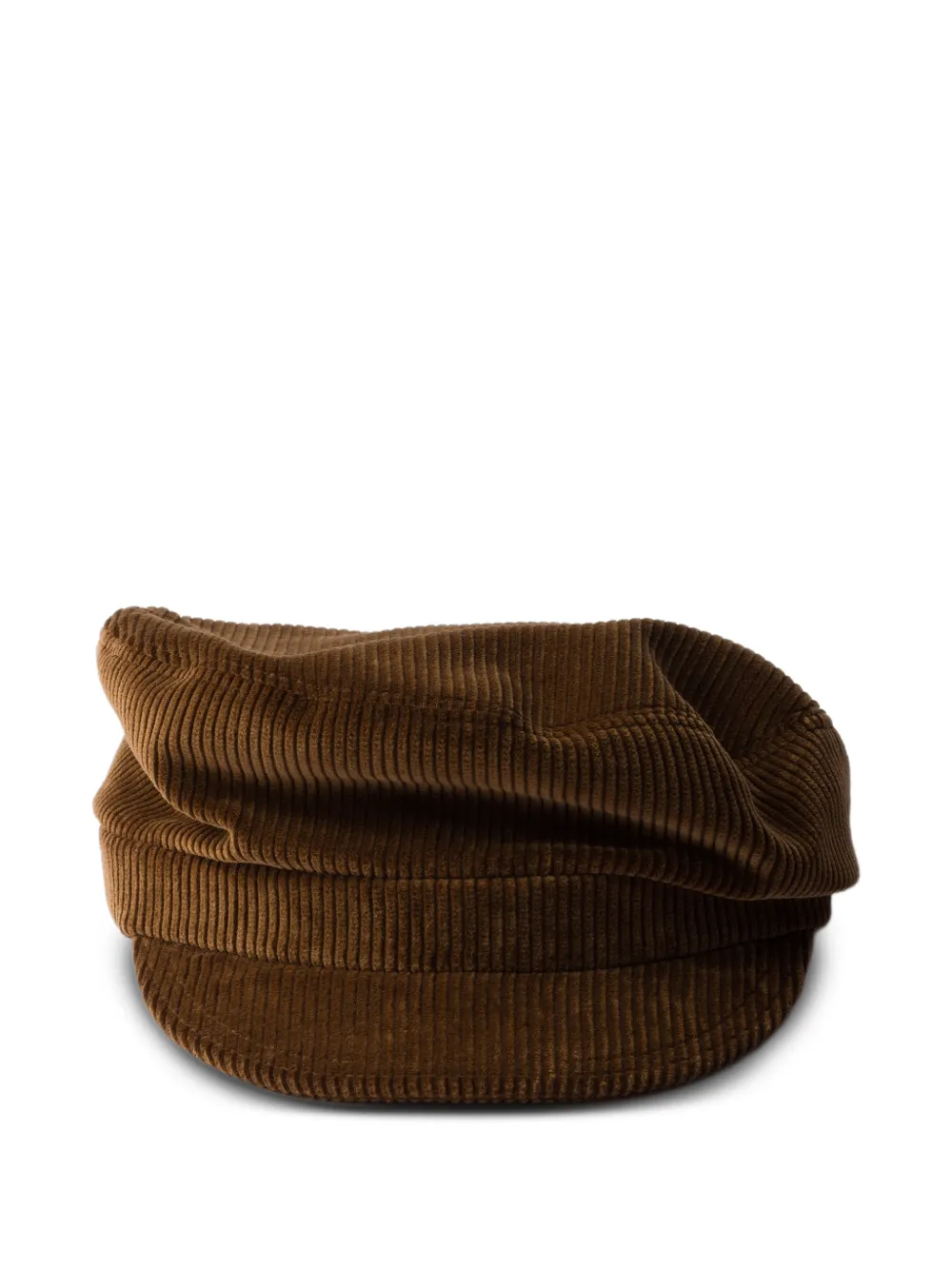 Prada Corduroy Cap Hat In Green