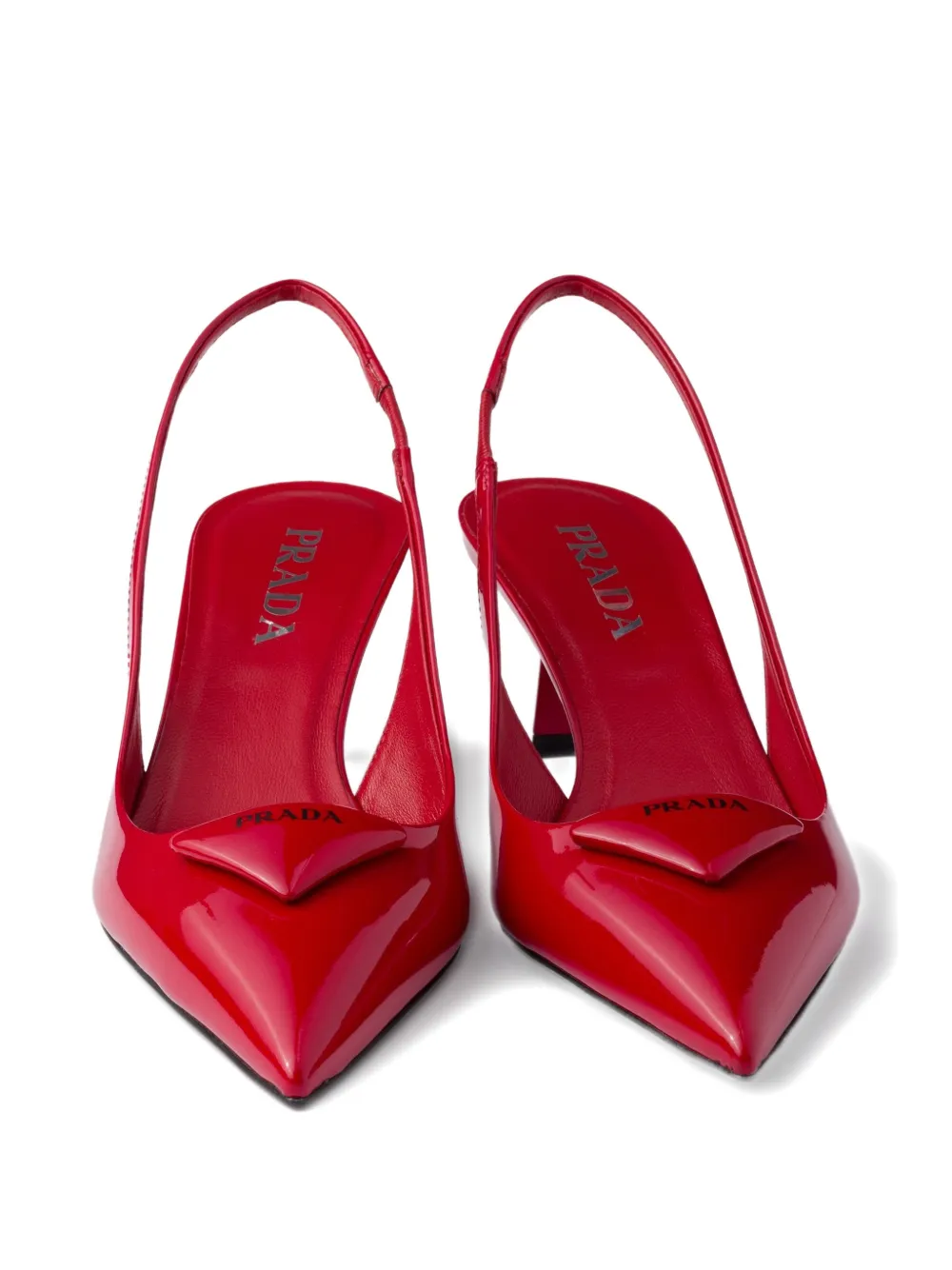 Prada 55mm Triangle-logo Slingback Heeled Pumps In Multi