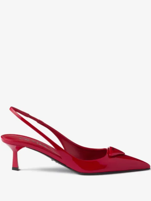 Prada slingback-pumps med logotyp 55 mm