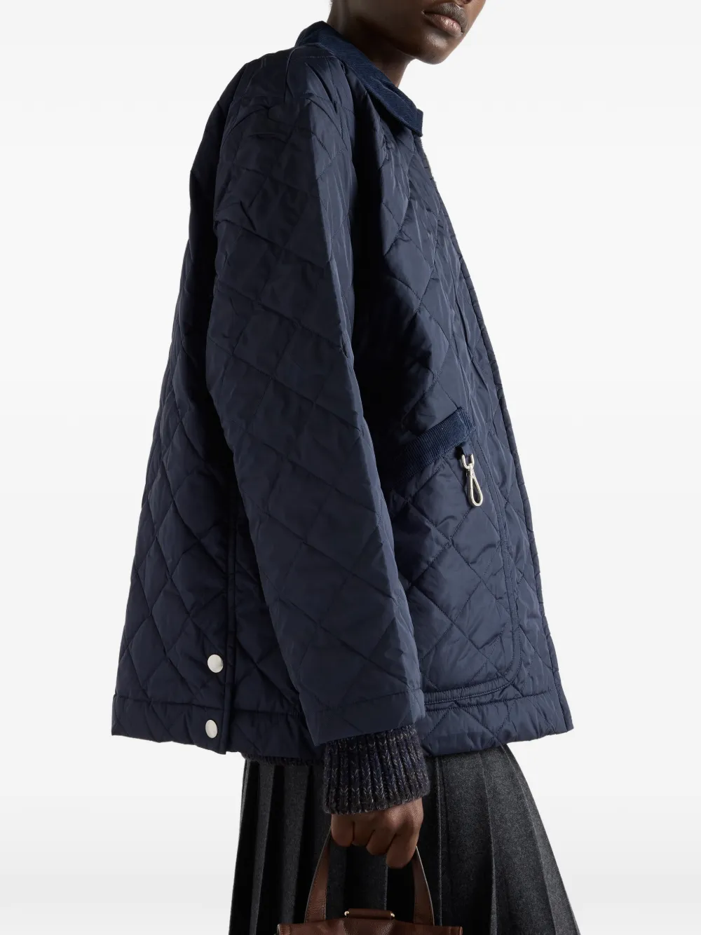 velvet-collar quilted puffer jacket