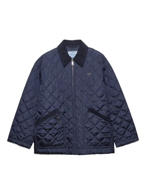 Prada velvet-collar quilted puffer jacket