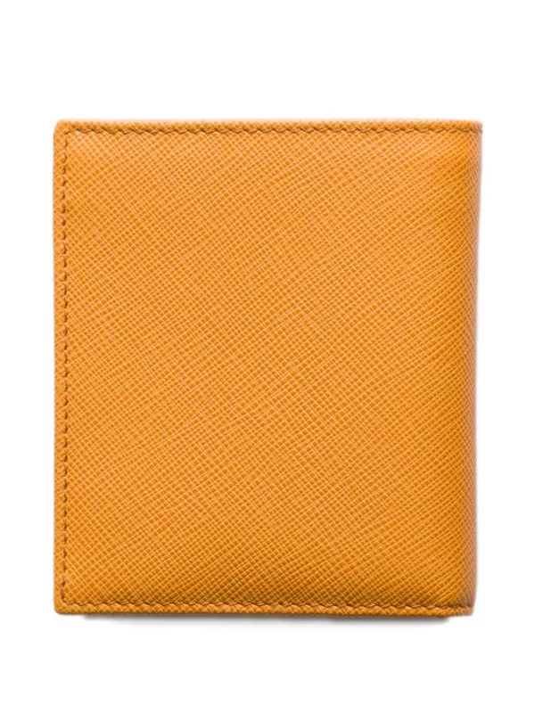 Prada triangle-logo Leather Wallet | Yellow | FARFETCH
