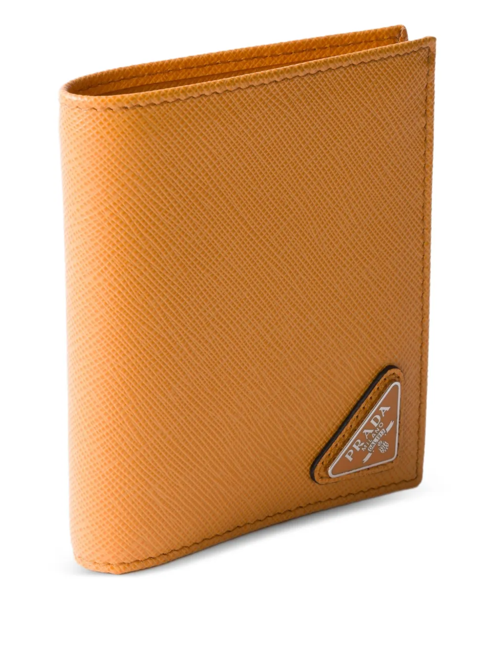  Prada Triangle-logo Leather Wallet - Yellow 