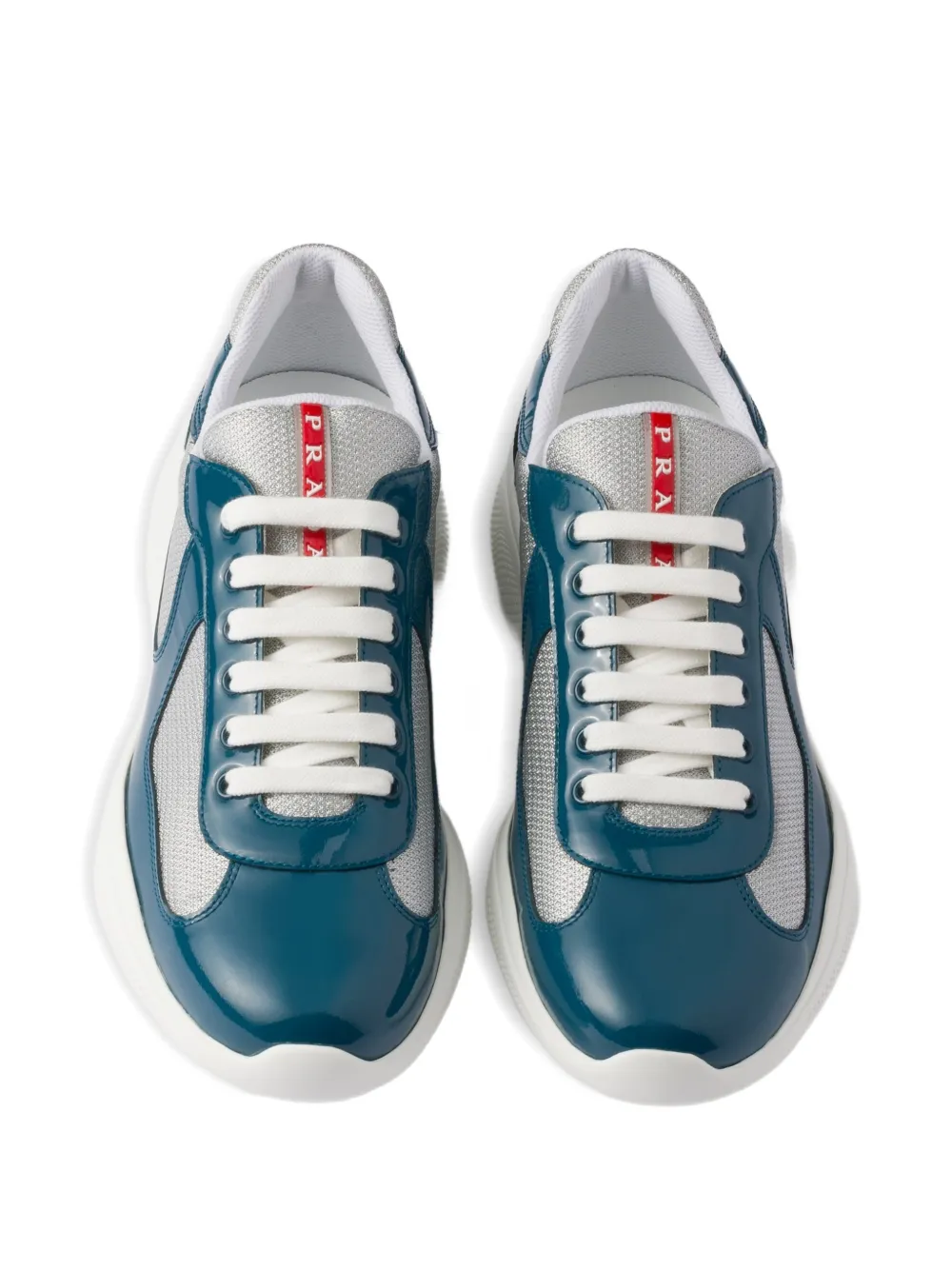 Prada Lakleren sneakers met logodetail Blauw