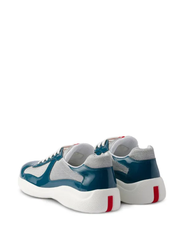 Prada Patent Leather And Technical Fabric America's Cup Sneakers