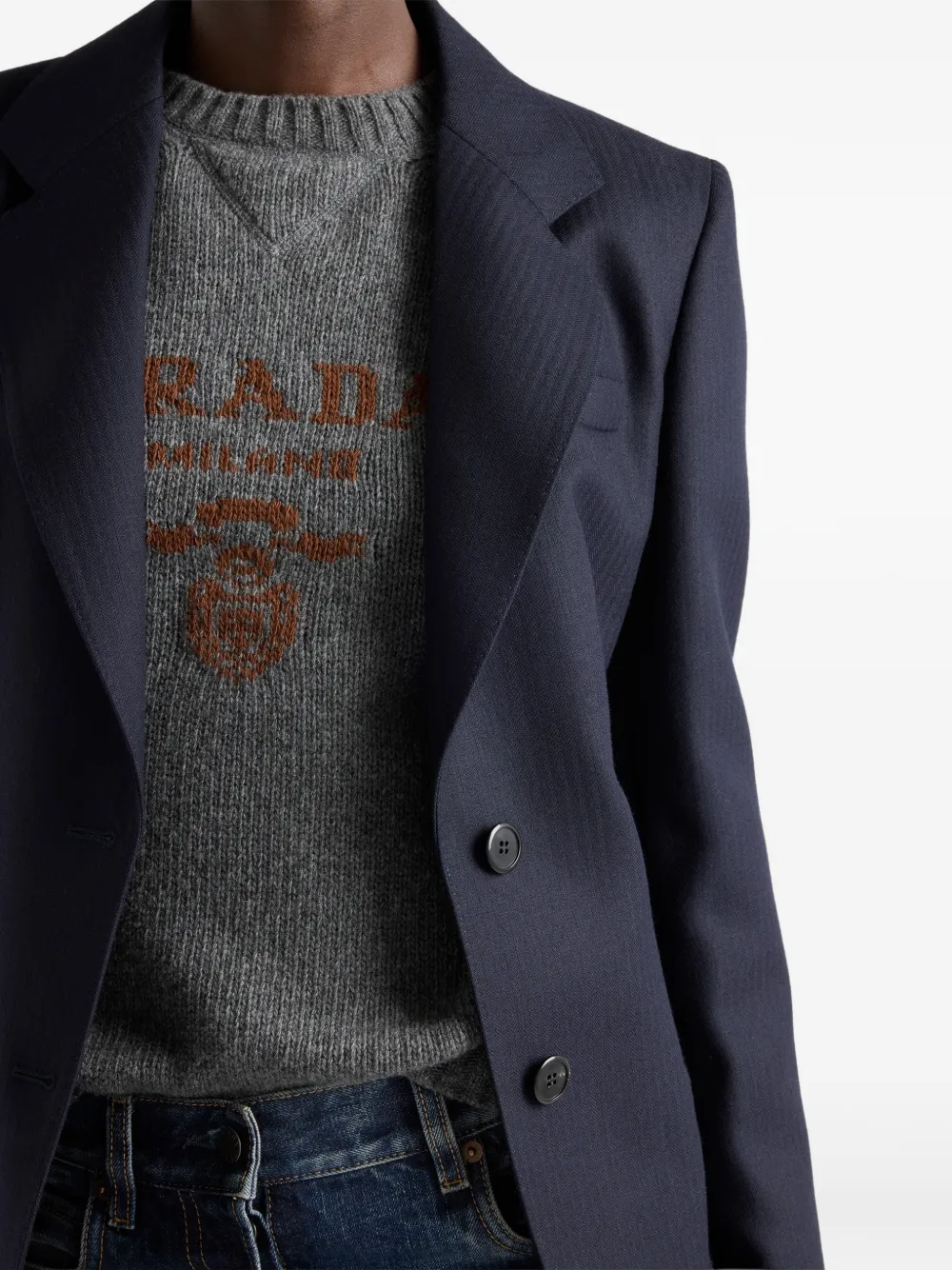 Prada Trui met ronde hals Grijs