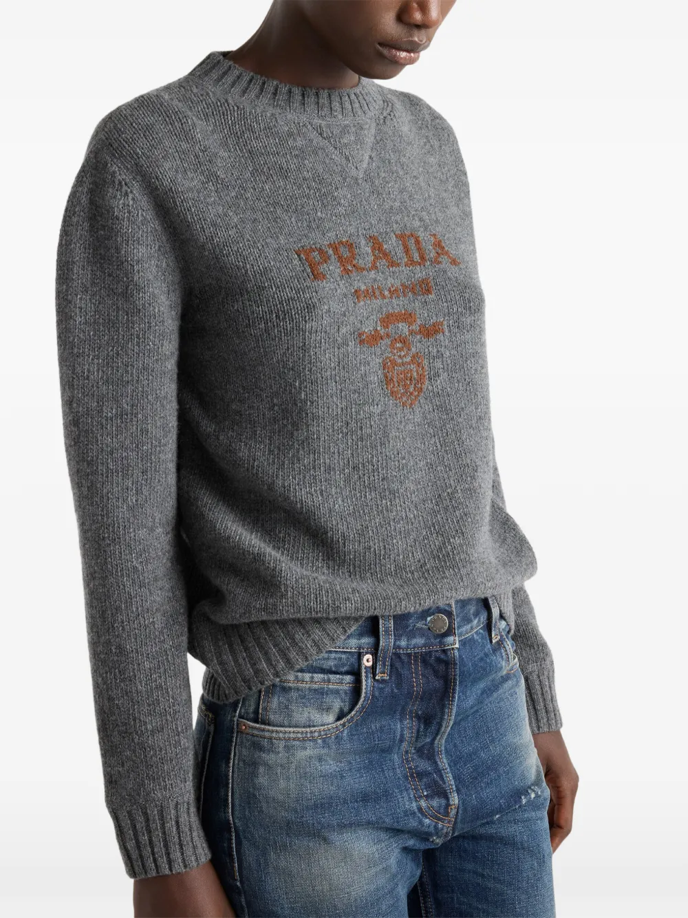 Prada Trui met ronde hals Grijs