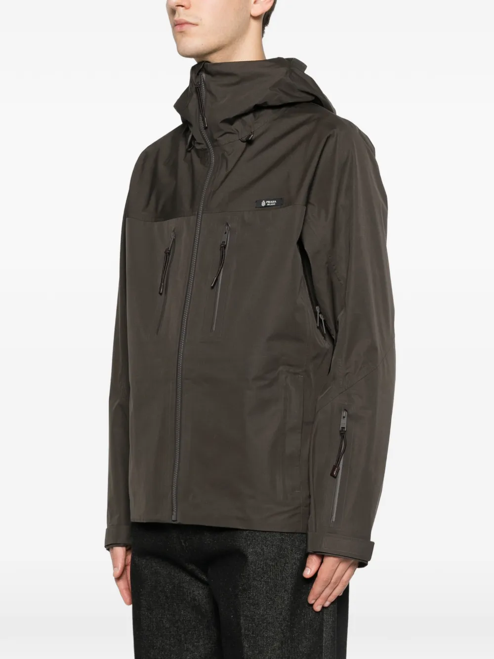  Prada Hooded Zip Jacket - Brown 