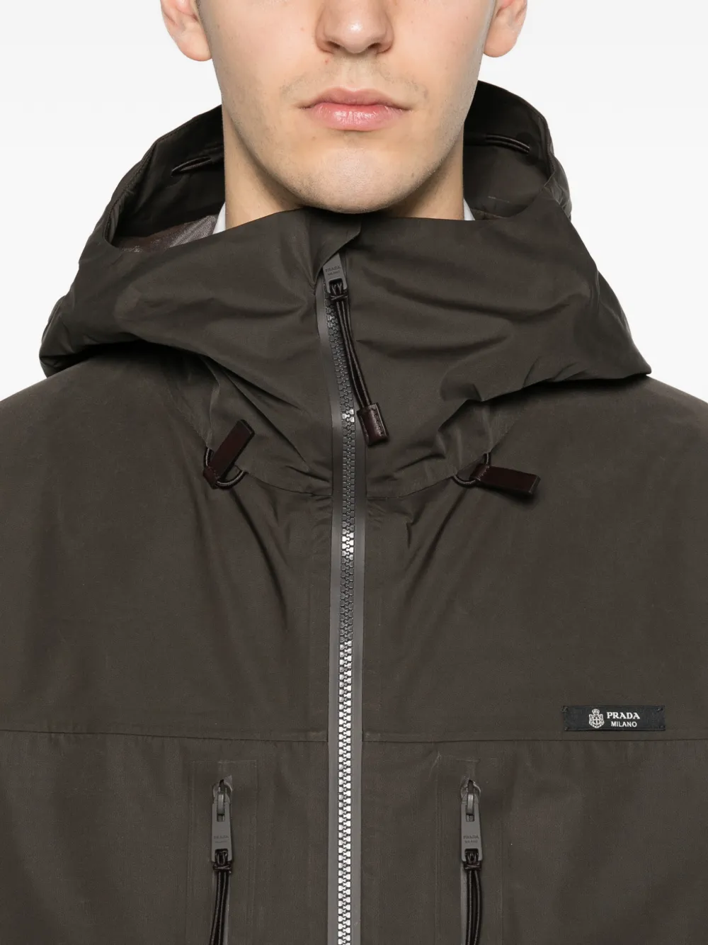 Prada Jack met capuchon en rits Bruin