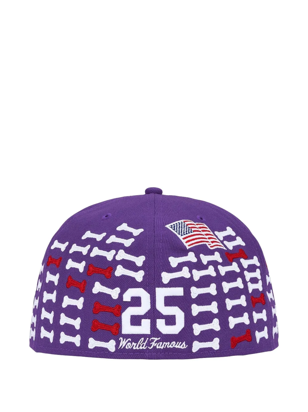 Supreme x New Era bones-motif logo-embroidery baseball cap - Paars