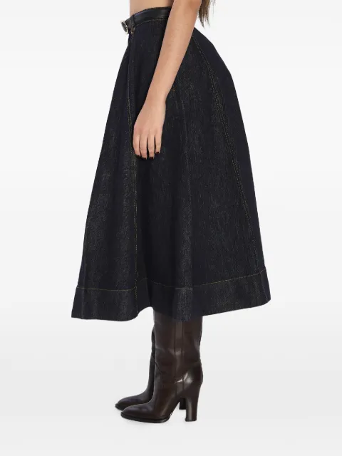 Self-Portrait flared belt midi skirt