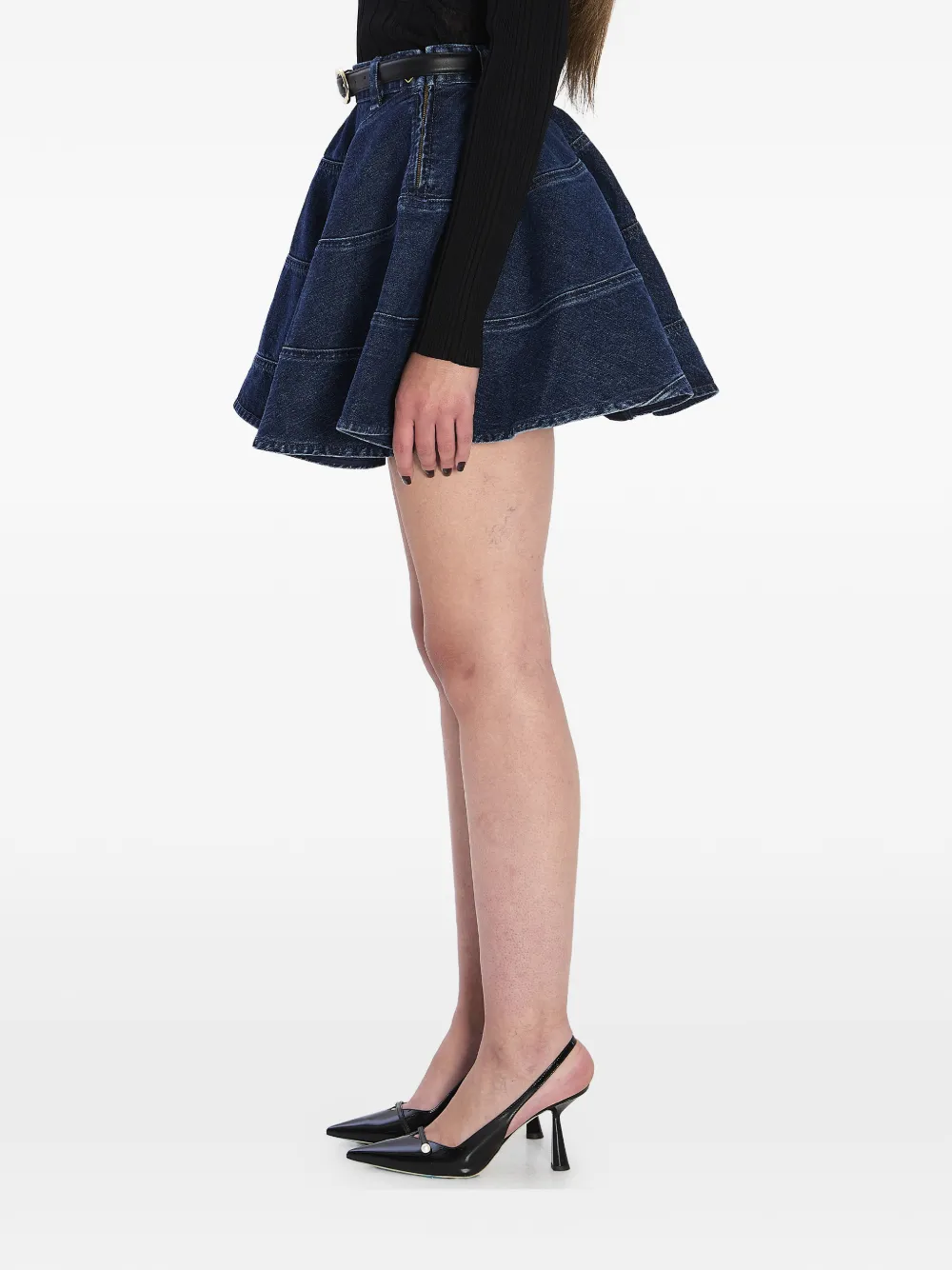 Self-Portrait Flared mini-rok Blauw