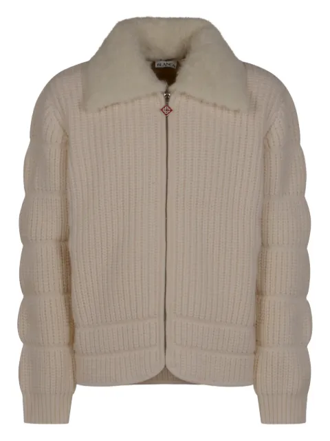 Casablanca zip-up ribbed cardigan