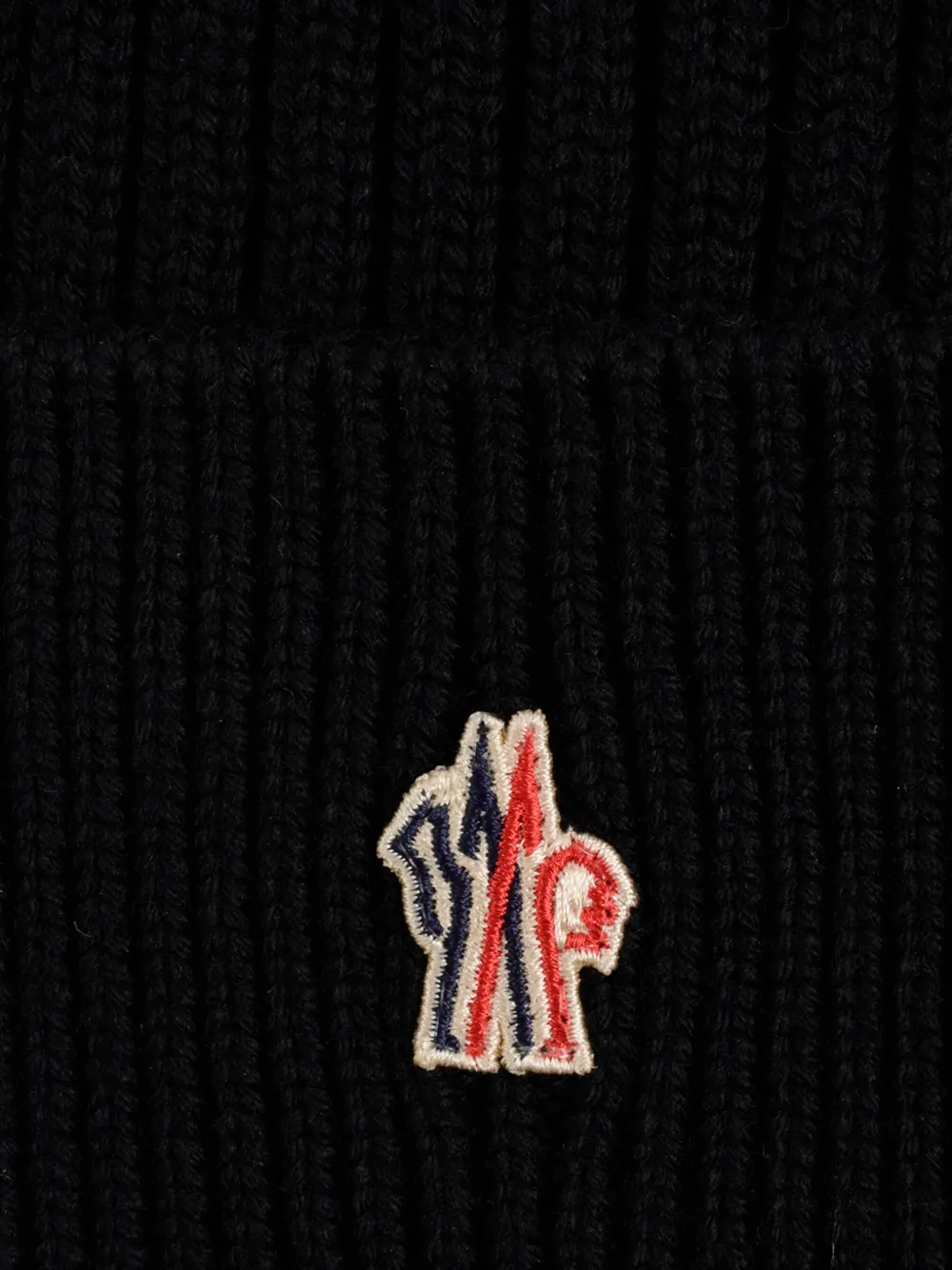 Moncler Grenoble ribbed logo-patch beanie - Zwart