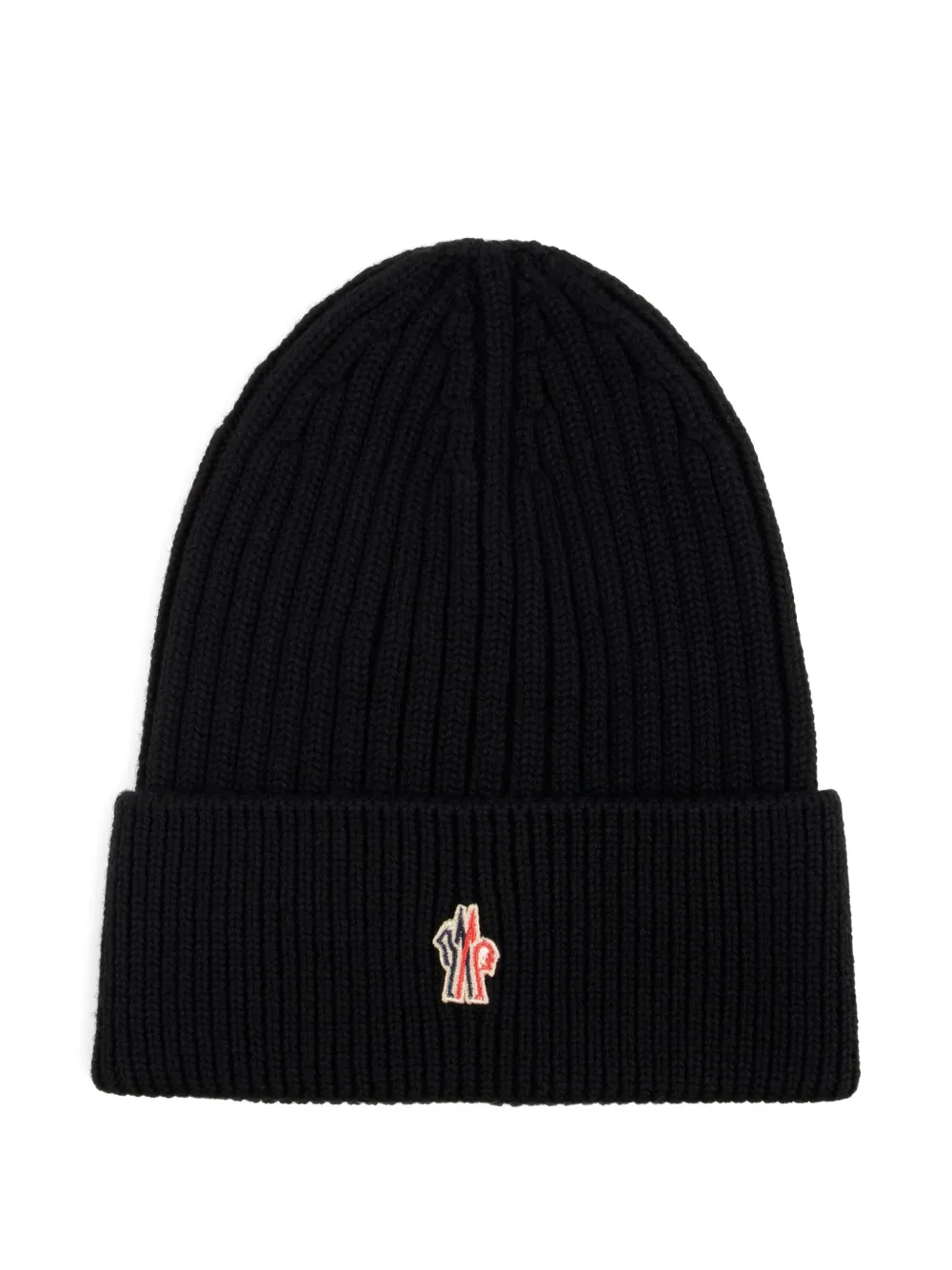 Moncler Grenoble ribbed logo-patch beanie | Black | Image 1