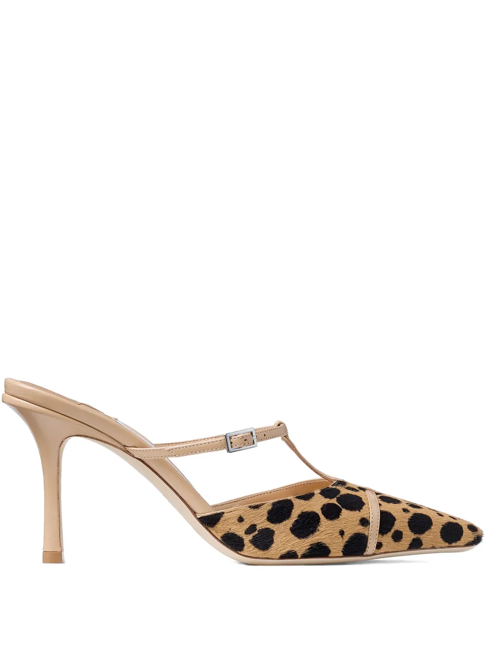 Jimmy Choo 85mm Gloria t-strap mules | marron | Image 1