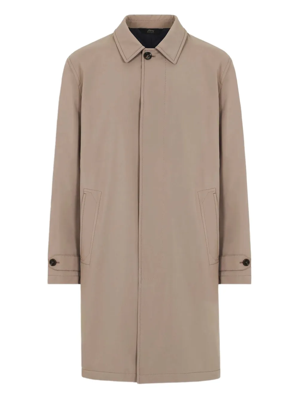 Brioni Performa collared long coat | Neutrals | Image 1
