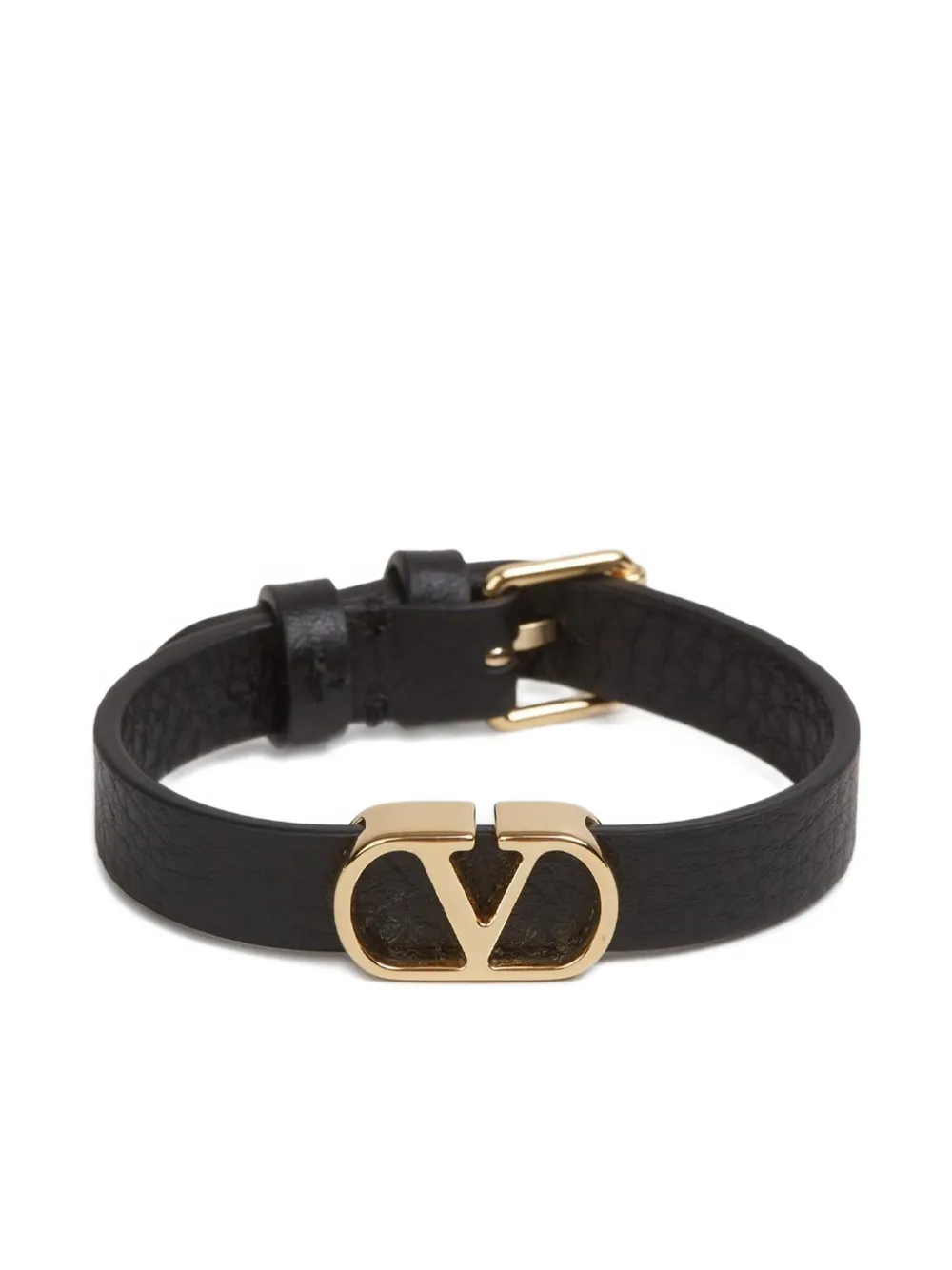 Valentino Garavani VLogo Signature leather bracelet - Nero