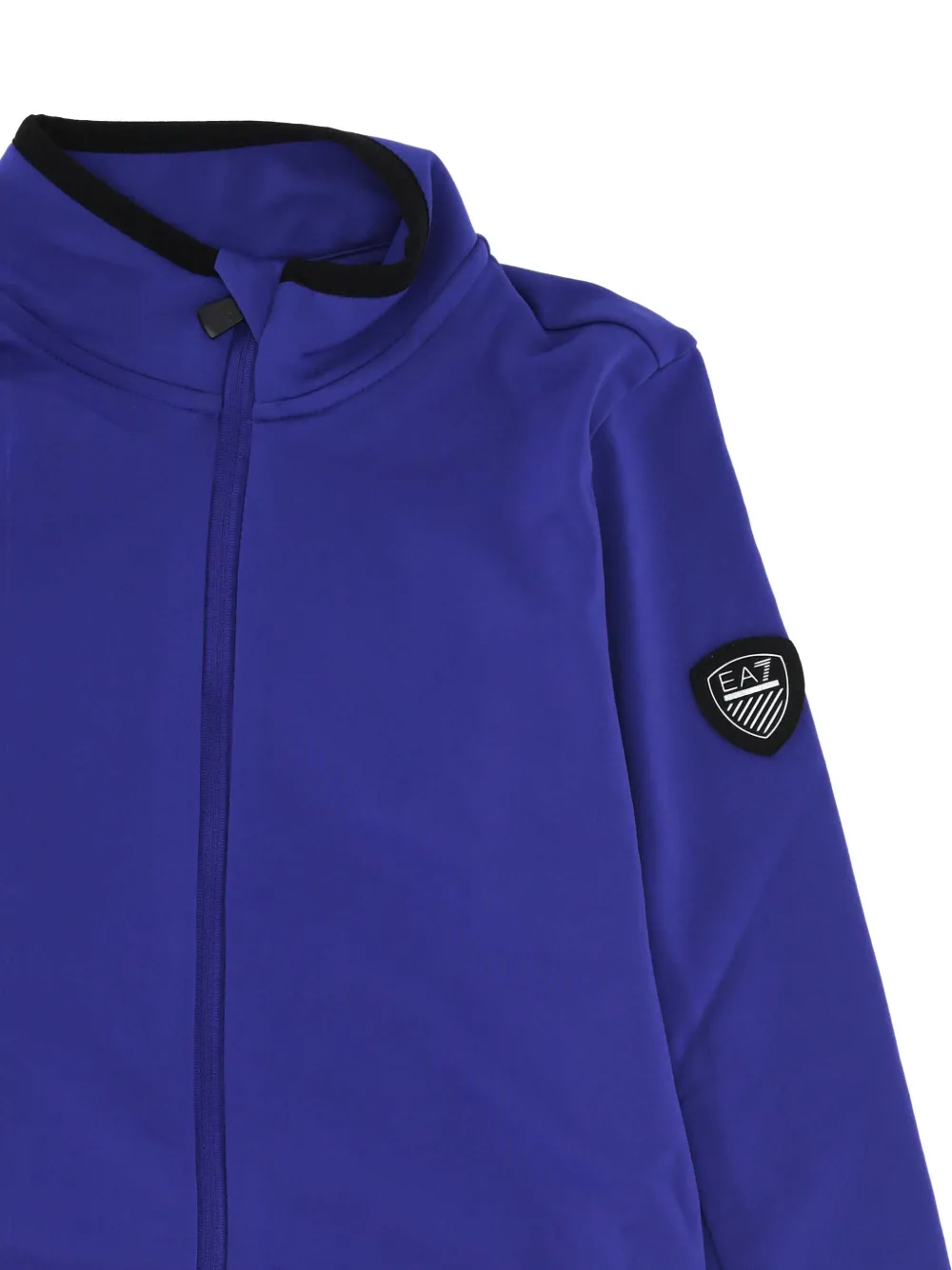 Ea7 Zip-up Logo-patch Sweatshirt In Blue