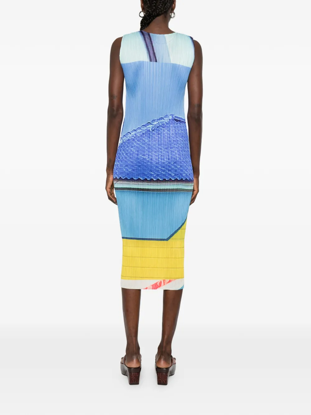Pleats Please Issey Miyake Geplooide midi-jurk Blauw