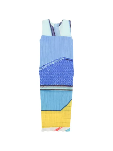 Pleats Please Issey Miyake vestido midi con detalle de pliegues