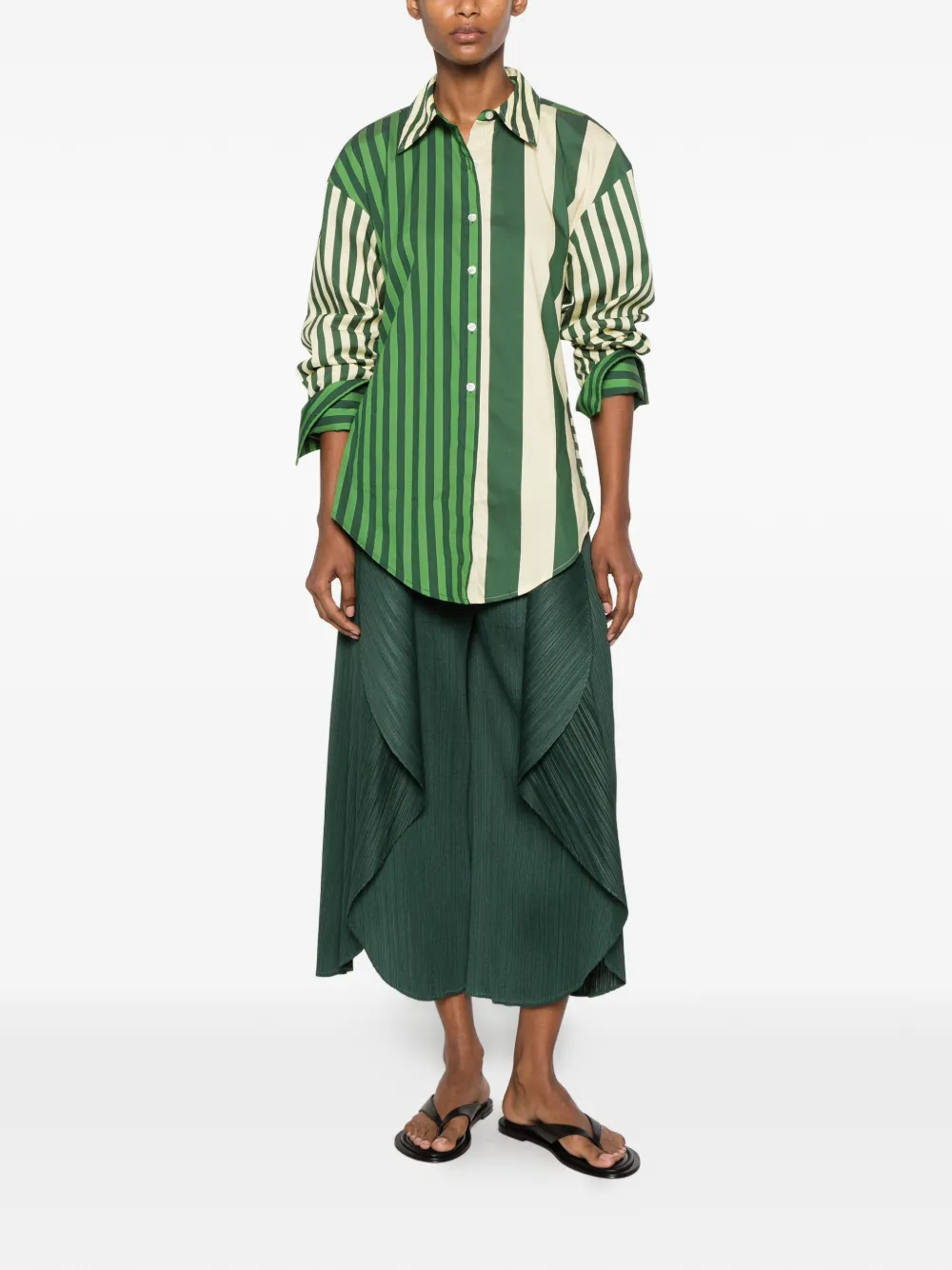 Pleats Please Issey Miyake Plooibroek Groen
