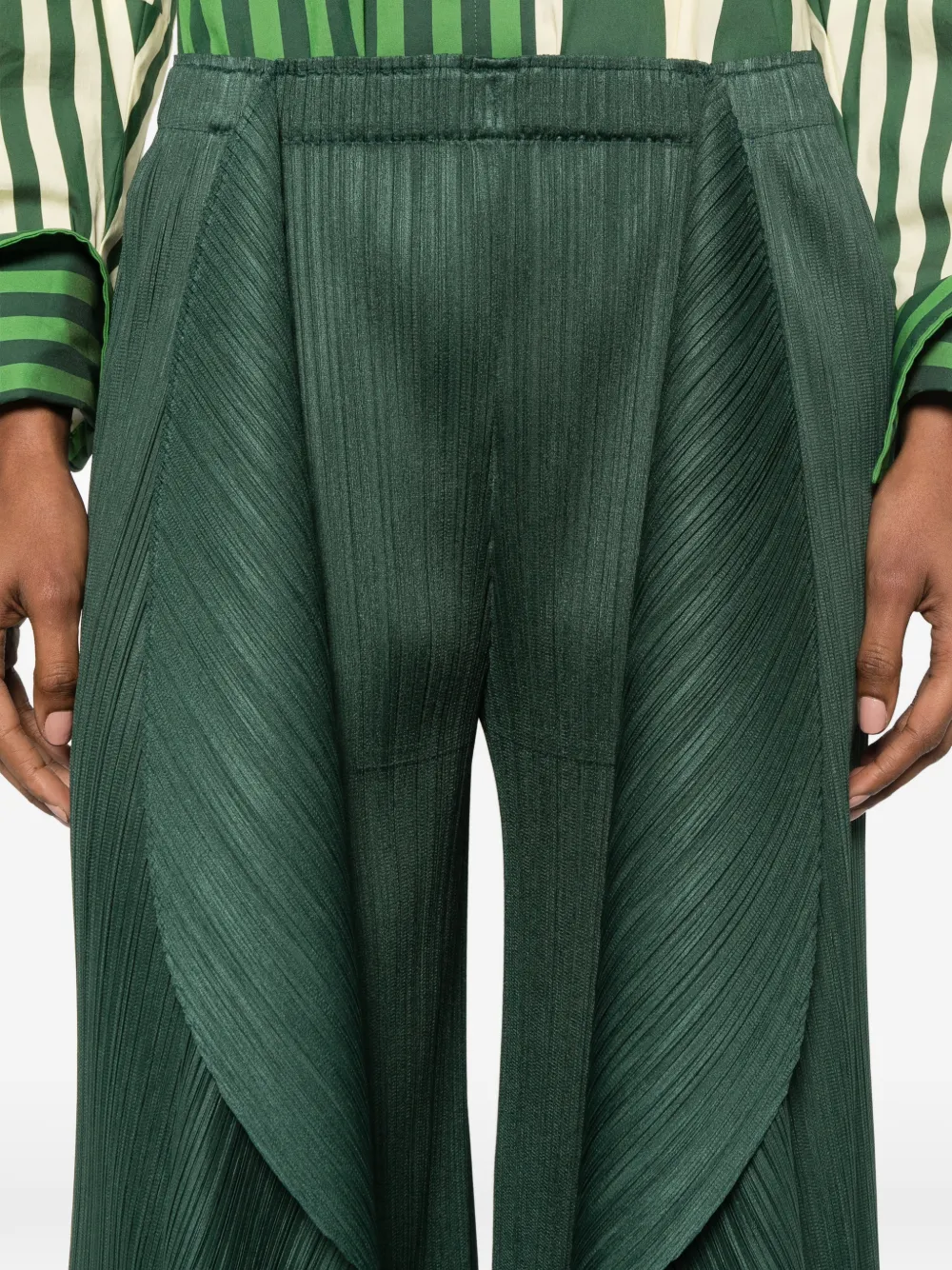 Pleats Please Issey Miyake Plooibroek Groen