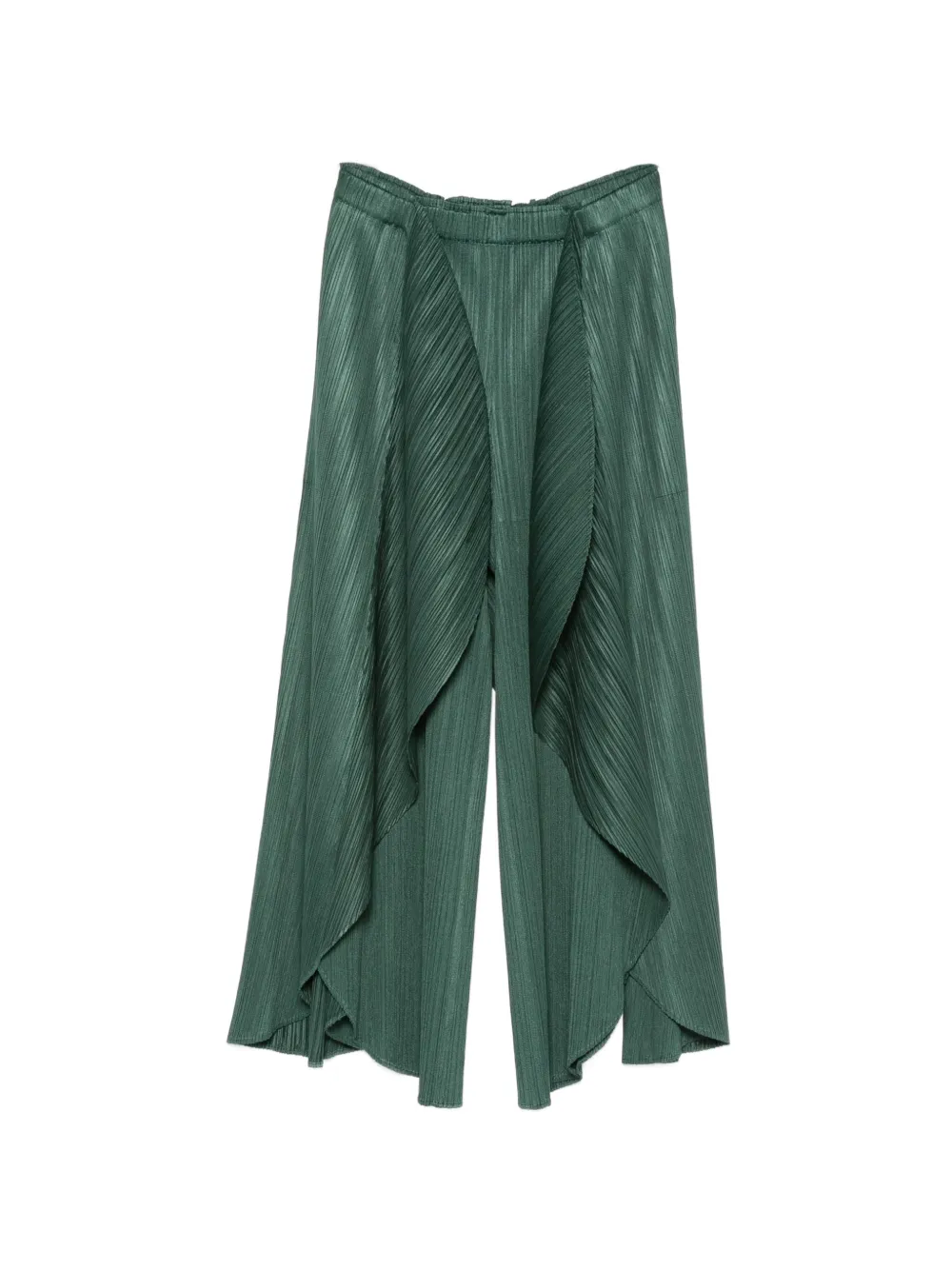 Pleats Please Issey Miyake pleated draped trousers - Verde