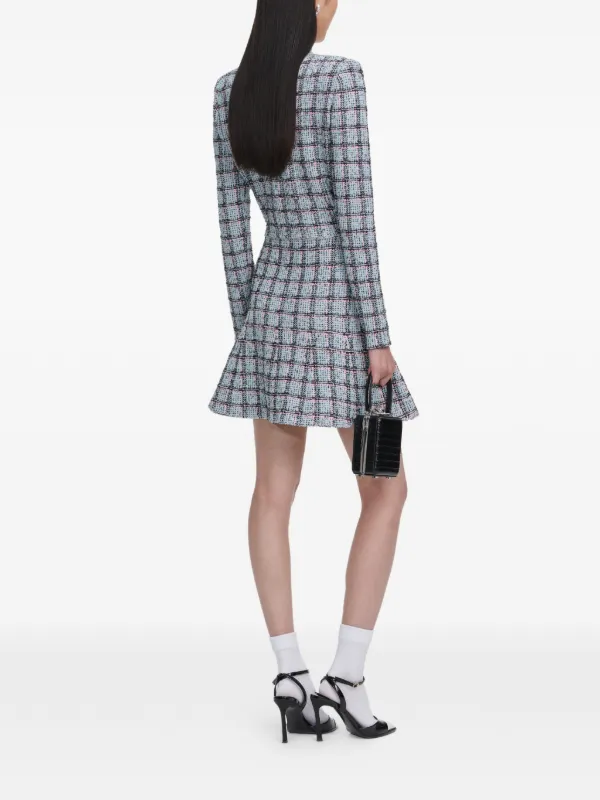 Self-Portrait チェック ミニドレス | ブルー | FARFETCH JP