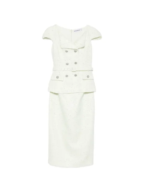 Self-Portrait embellished double-breasted dress