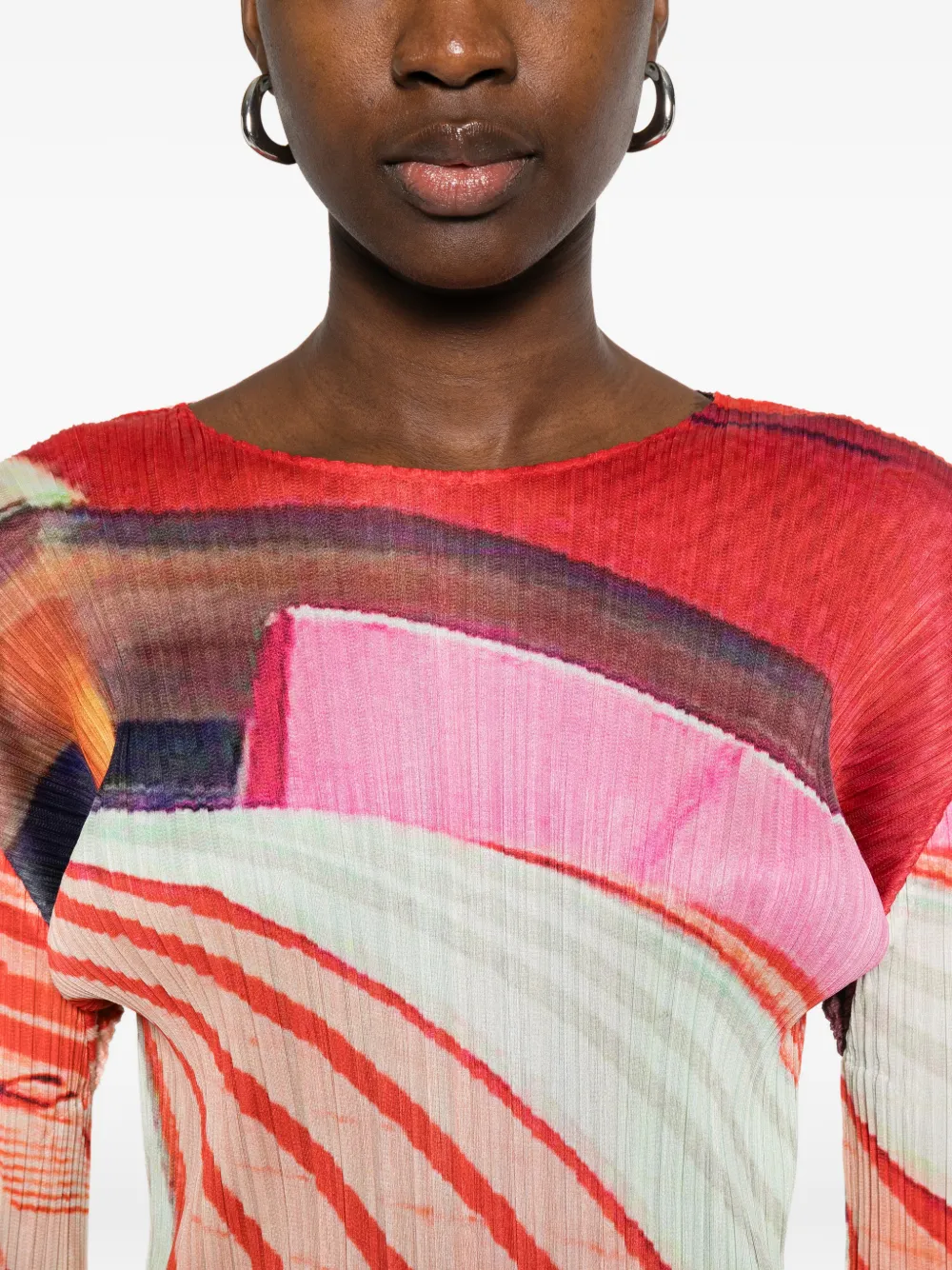 ISSEY MIYAKE プリーツ Tシャツ レッド Pleats Please Issey Miyake プリーツ Tシャツ | レッド | FARFETCH JP