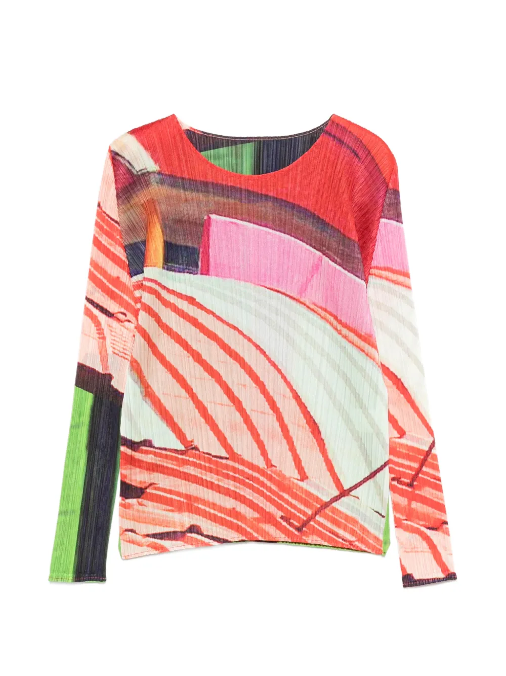 Pleats Please Issey Miyake pleated T-shirt - Rosso