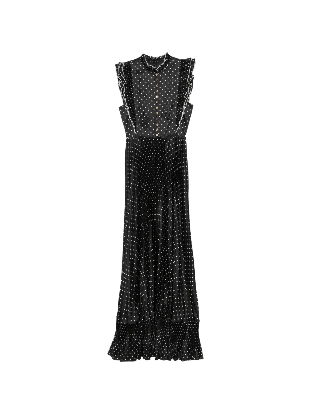 Self-Portrait sleeveless polka dot maxi dress - Nero