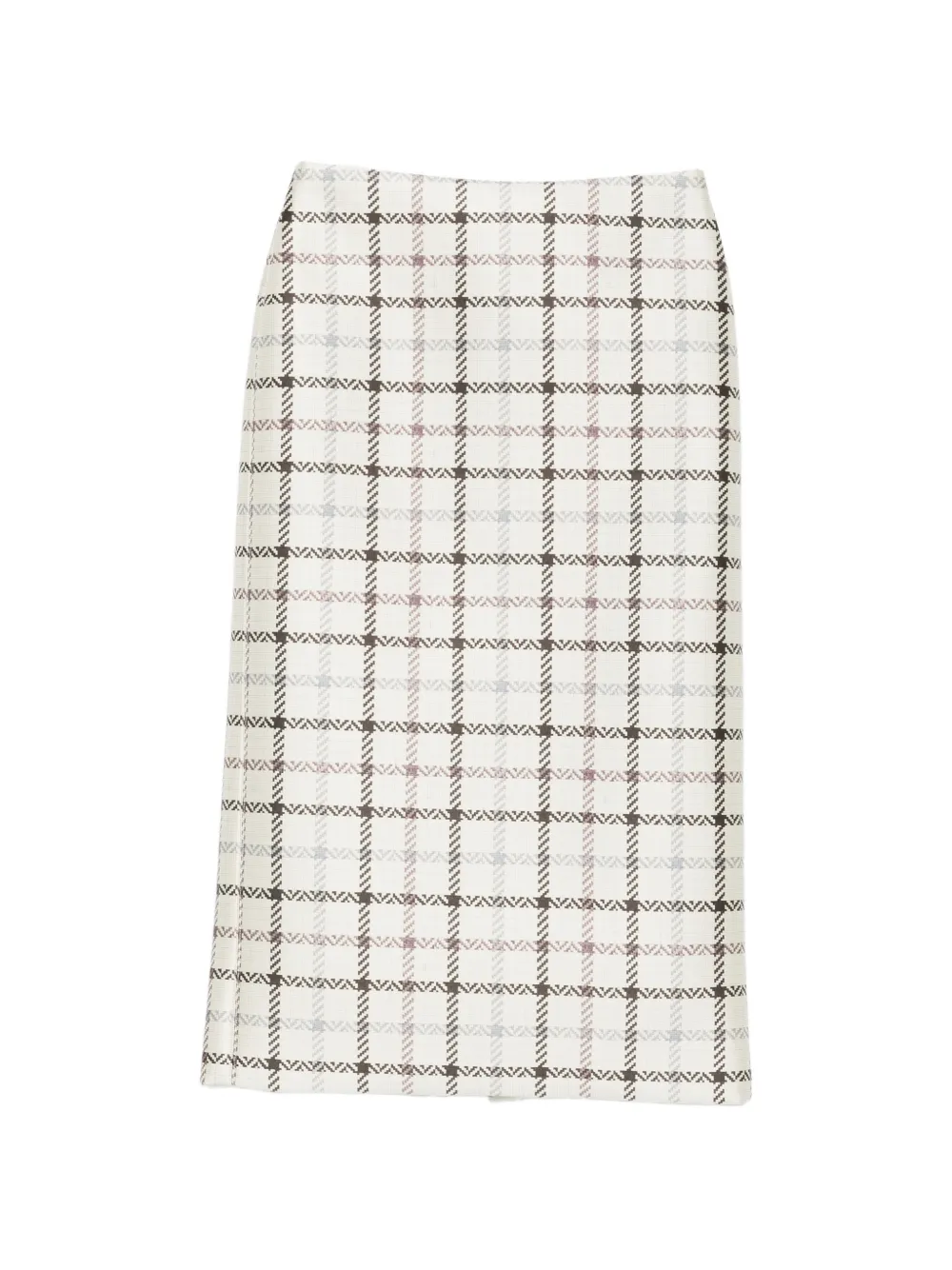 Brandon Maxwell Plaid Midi Skirt In Neutral