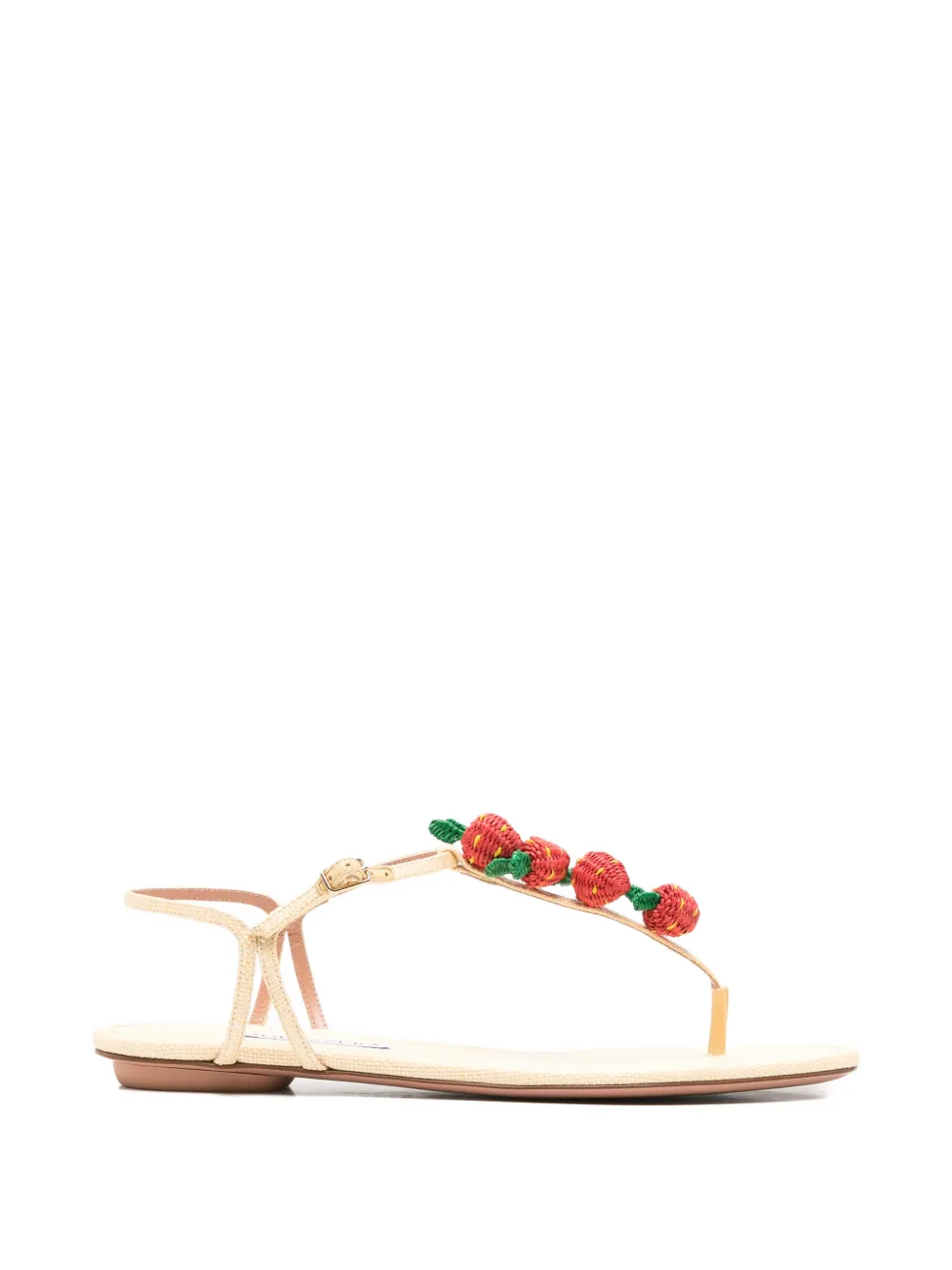 Aquazzura Fragolina Sugar strawberry-embellishment sandals Beige